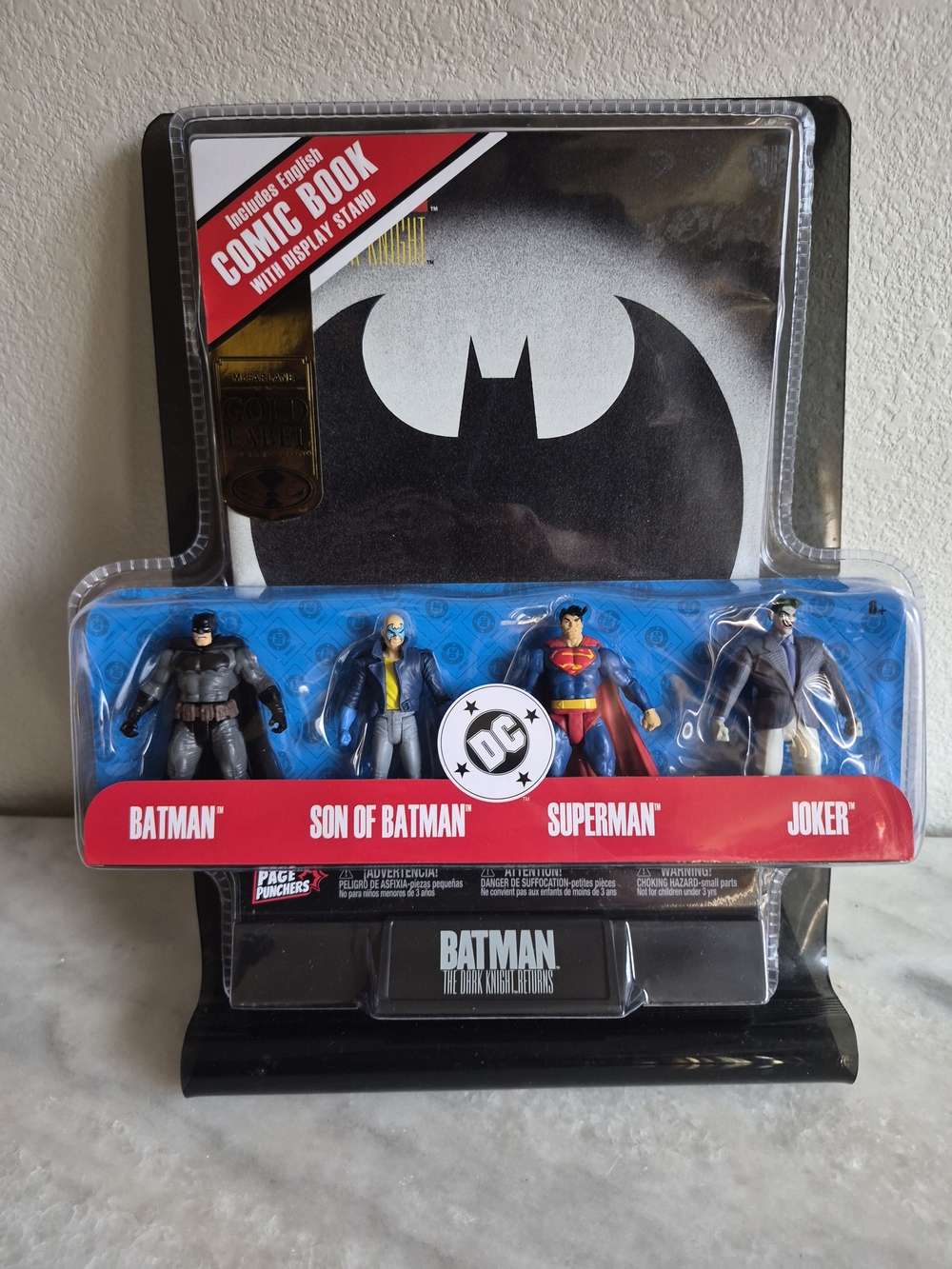DC Batman & Superman 4-Figure Set (Black, Blue, Red)